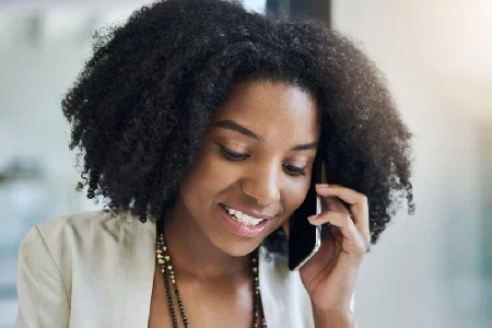 Women on phone inquiring